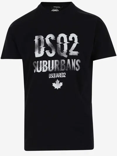 Dsquared2 Cotton T Shirt With Logo In Black