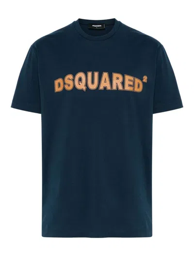 Dsquared2 Cotton T-shirt With Logo In Blue