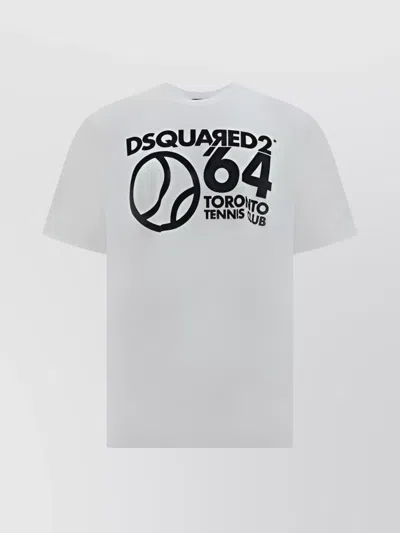 Dsquared2 Cotton T-shirt With Maxi Brand Monogram In White