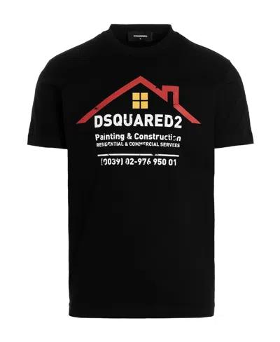 Dsquared2 Cotton T-shirt With Round Neck In Black
