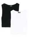 Dsquared2 Cotton Tank Top (pack Of Two) In Black