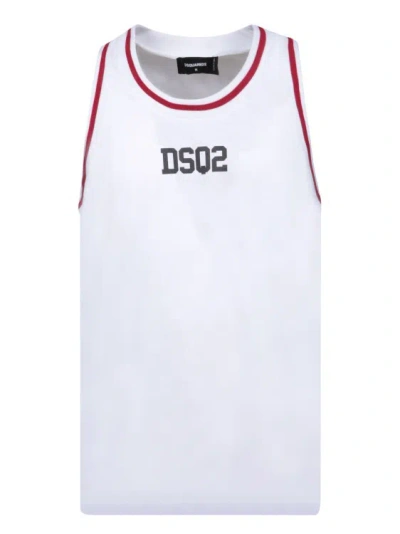 Dsquared2 Cotton Tank Top In Gray