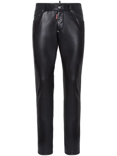 Dsquared2 Cotton Tapered Trousers In Black