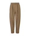 Dsquared2 Woman Khaki Cotton Trousers With Pence In Brown