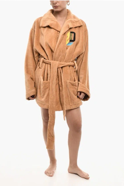 Dsquared2 Cotton Terry Beach Bathrobe With Belt
