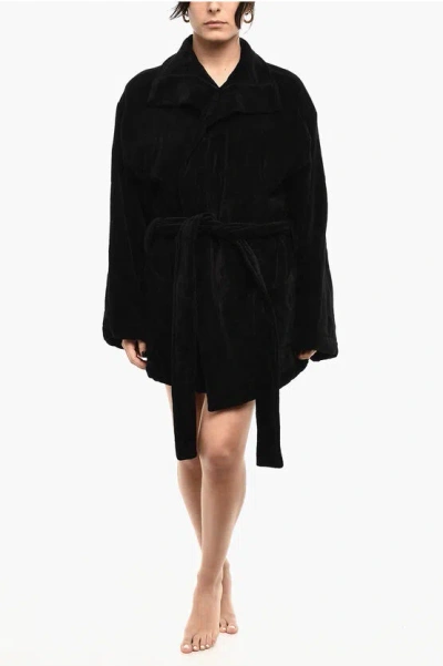 Dsquared2 Cotton Terry Beach Bathrobe With Embroidery