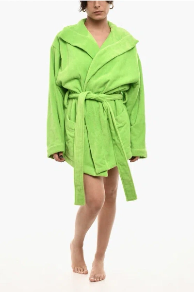 Dsquared2 Cotton Terry Beach Bathrobe With Embroidery