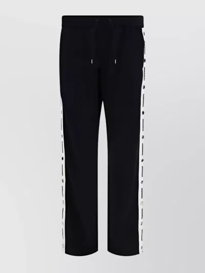 Dsquared2 Cotton Track Pants Snap Buttons In Black