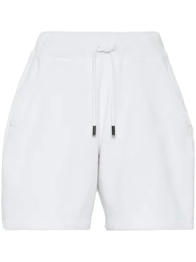 Dsquared2 Cotton Track Shorts In 白色