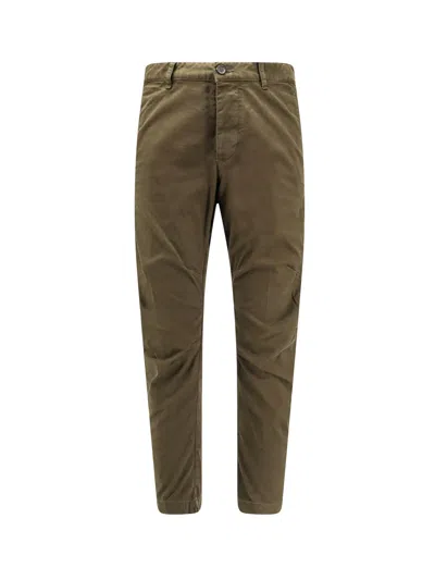 Dsquared2 Cotton Trouser With Back Logo Patch In Green