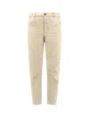 Dsquared2 Men Cotton Trouser With Back Logo Patch In Neutral