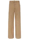 Dsquared2 Cotton Trousers In Brown