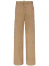 Dsquared2 Crystal-embellished Double-layer Trousers In Brown