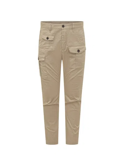Dsquared2 Cotton Trousers In Nude