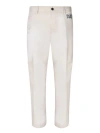 Dsquared2 Men's Cotton Twill Trousers With Embroidery In White
