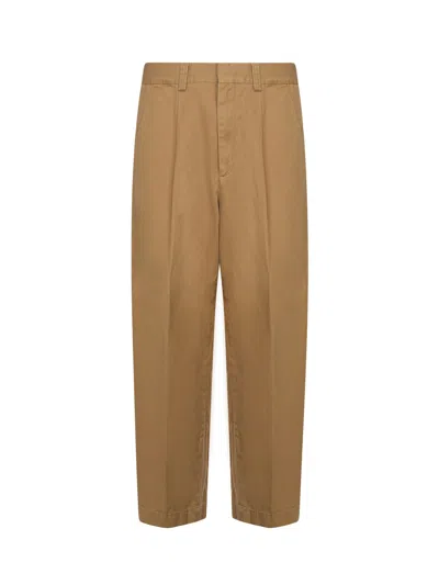 Dsquared2 Cotton Trousers With Pleats In Black