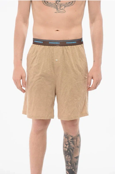Dsquared2 Cotton Trunk Boxer With Logoed Waistband