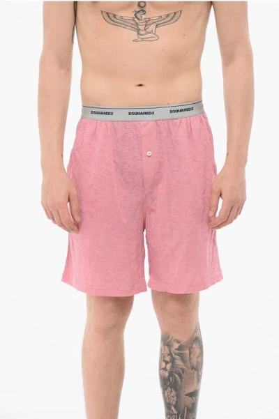 Dsquared2 Cotton Trunk Boxer With Logoed Waistband