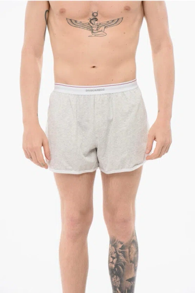 Dsquared2 Cotton Trunk Boxer With Logoed Waistband
