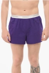 Dsquared2 Cotton Trunk Boxer With Logoed Waistband In Purple