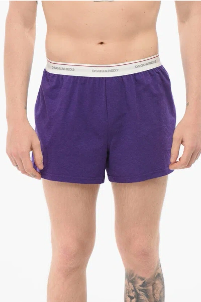 Dsquared2 Cotton Trunk Boxer With Logoed Waistband
