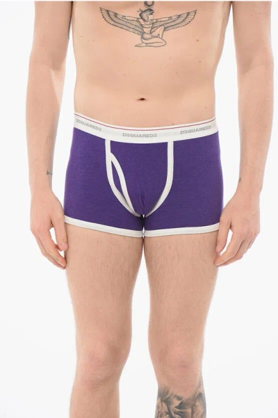 Dsquared2 Cotton Trunk Boxer With Logoed Waistband