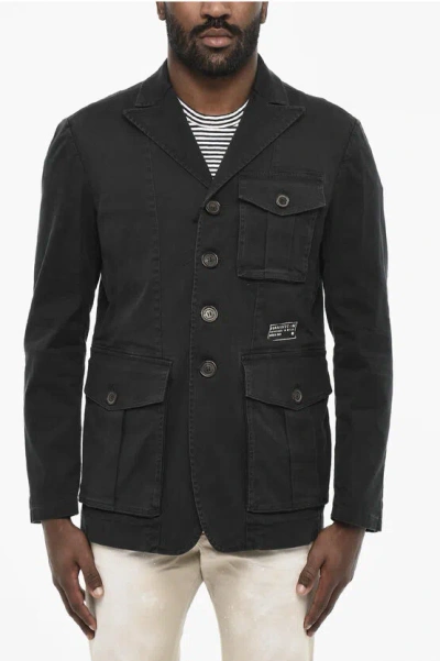Dsquared2 Cotton Twill Blazer With Breast Pocket
