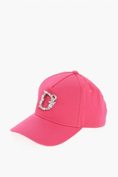 Dsquared2 Cotton Twill Cap With Jewel Monogram