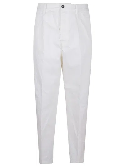 Dsquared2 Cotton Twill Trousers With Front Pleats In White