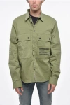 Dsquared2 Cotton Utility Shirt With Contrasting Buttons In Green