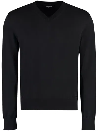 DSQUARED2 COTTON V-NECK SWEATER
