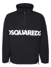 Dsquared2 Logo-print Poplin Half-zip Jacket In Black
