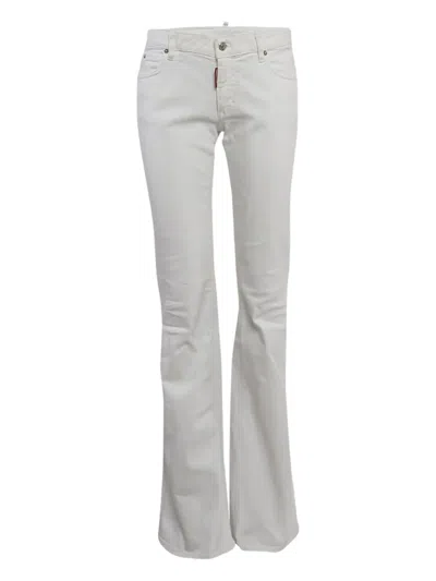 Pre-owned Dsquared2 Cotton-blend Jeans In White