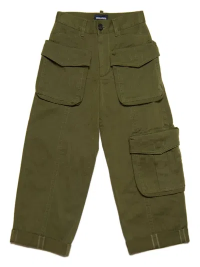 Dsquared2 Cotton-elastane Cargo Pants In Green