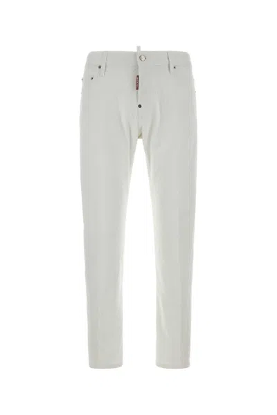 Dsquared2 Cotton-elastane Trousers In White