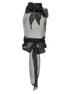 Dsquared2 'bow Layered Sheer Sleeveless Top' In Black