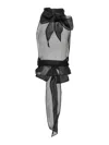Dsquared2 'bow Layered Sheer Sleeveless Top' In Negro
