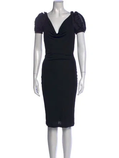 Pre-owned Dsquared2 Cowl Neck Knee-length Dress In Black