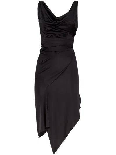 Dsquared2 Cowl-neck Midi Dress In Black