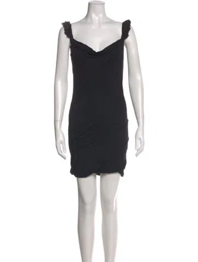 Pre-owned Dsquared2 Cowl Neck Mini Dress In Black