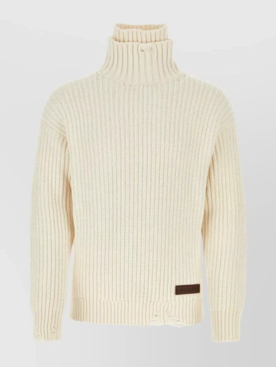 DSQUARED2 COZY KNIT WITH TURTLENECK AND RIBBED TEXTURE