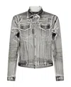 Dsquared2 Cracked-effect Denim Jacket In Gray