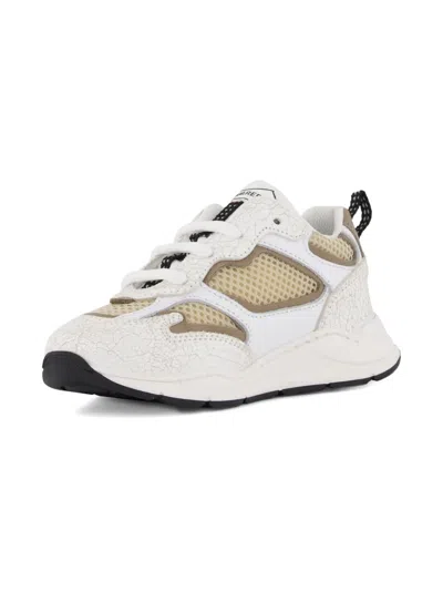 Dsquared2 Kids' Cracked-effect Mesh Sneakers In Neutral
