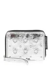 Dsquared2 Craquelé-effect Eyelet-embellished Wallet In Silver