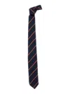 Dsquared2 Bordeaux Tie With All-over Striped Motif In Black