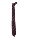 Dsquared2 Bordeaux Tie With All-over Striped Motif In Brown