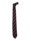 Dsquared2 Bordeaux Tie With All-over Striped Motif