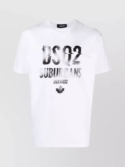 Dsquared2 Crew Neck Cotton Jersey T-shirt In White