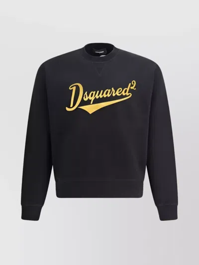 Dsquared2 Crew Neck Cotton Sweater In Black