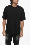 Dsquared2 Crew Neck Cotton T-shirt With Back Printed Logo In Black